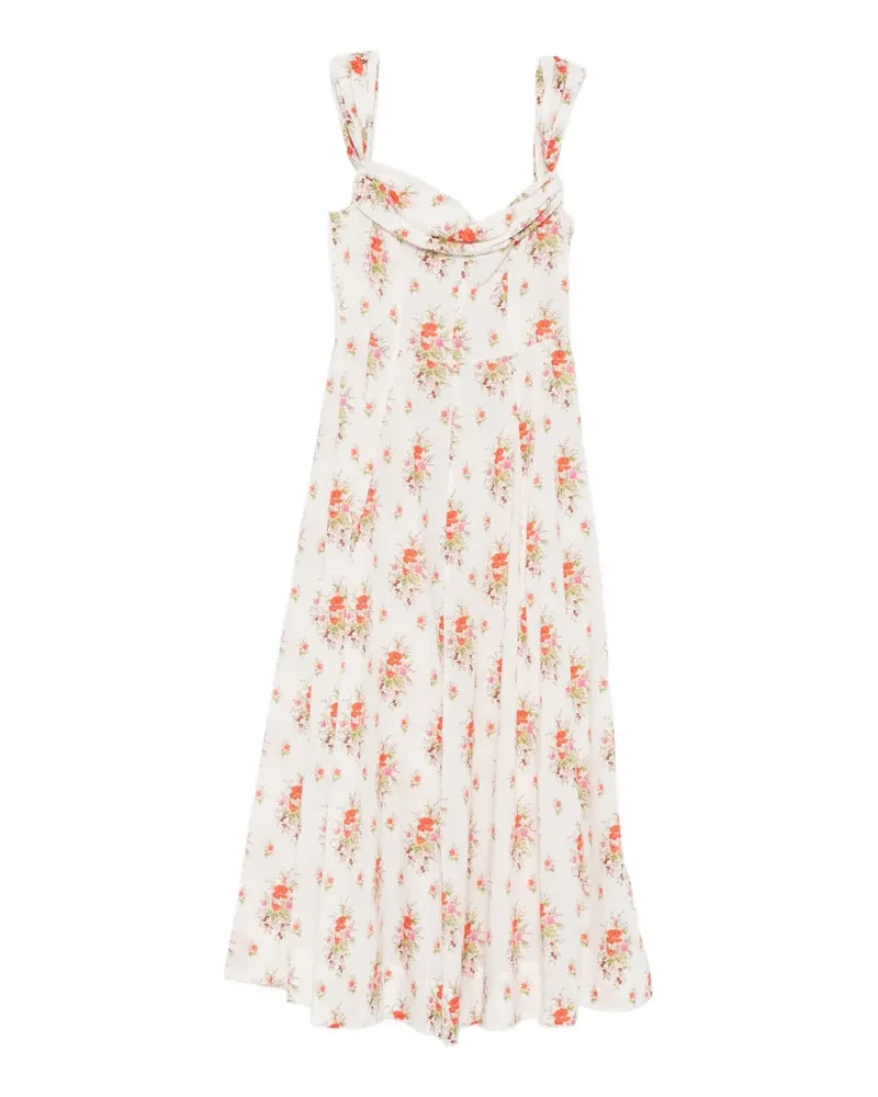 DÔEN Clea floral-print midi dress - Nude Nude