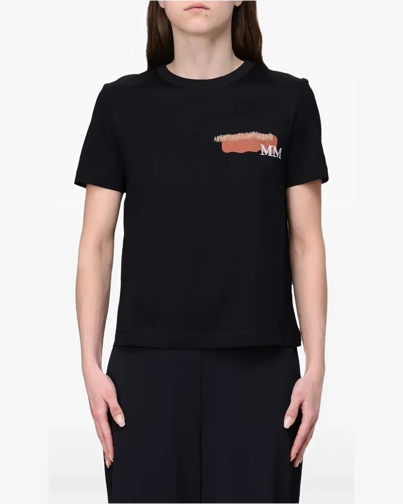 Max Mara T-Shirt mit Logo-Print - Schwarz Schwarz