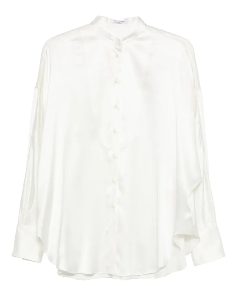 Brunello Cucinelli Bluse mit Stehkragen - Nude Nude
