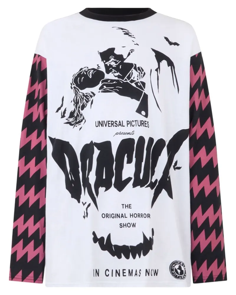 GCDS Langarmshirt mit Dracula-Print - Weiß Weiß