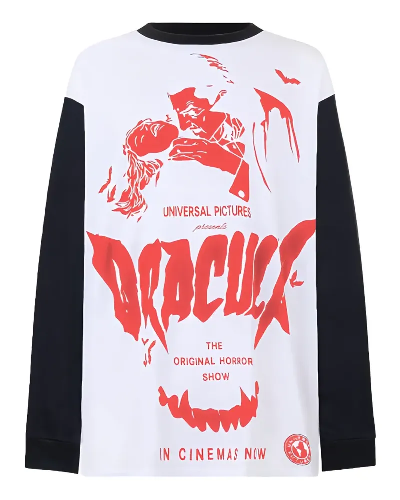 GCDS Langarmshirt mit Dracula-Print - Weiß Weiß