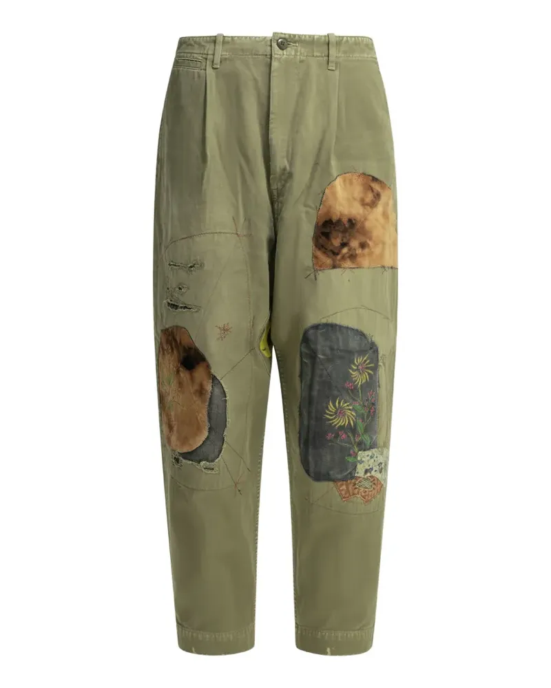 KAPITAL Katsuragi patchwork embroidered tailored trousers - Grün Grün