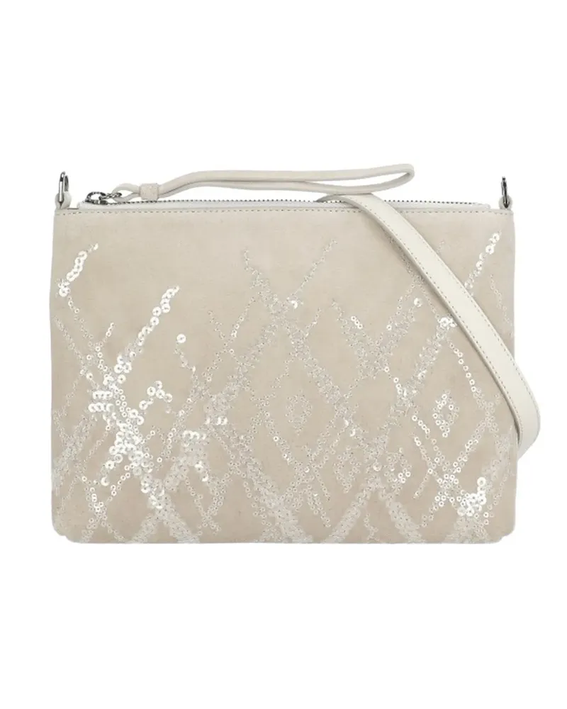 PANICALE Cashmere sequin-embellished crossbody bag - Nude Nude