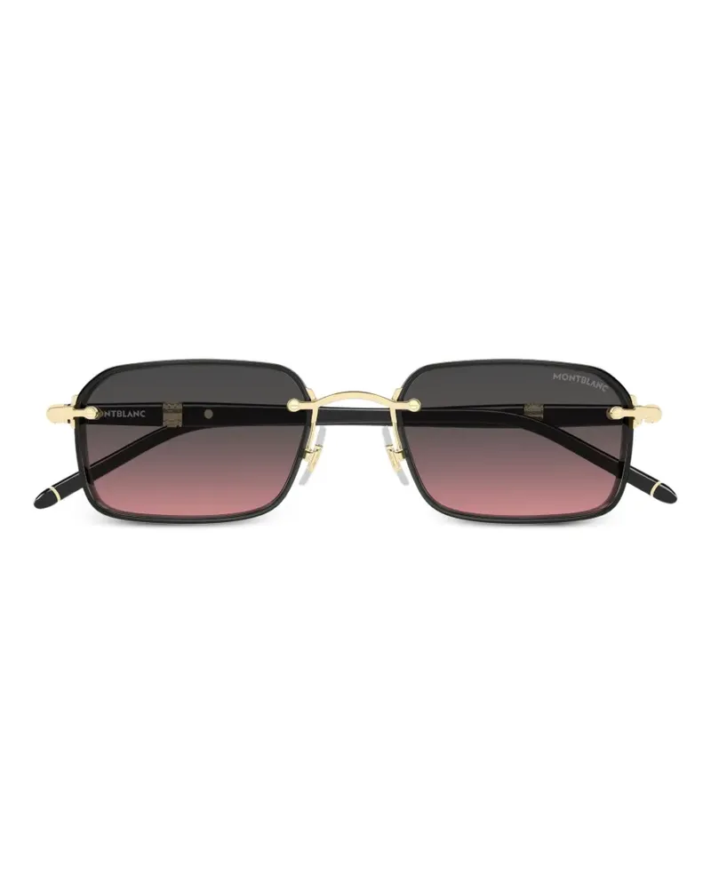 Montblanc Sonnenbrille mit eckigem Gestell - Gold Gold