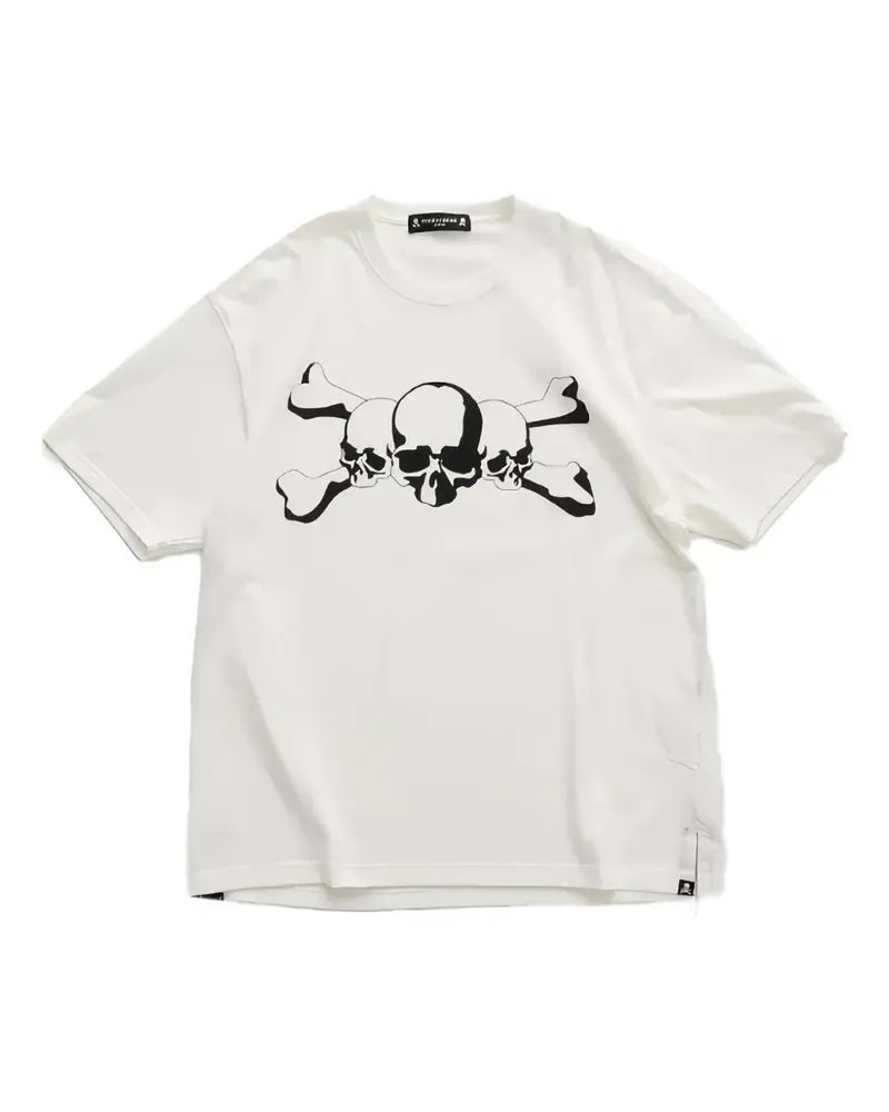 Mastermind Japan Asura T-Shirt mit Totenkopf-Print - Weiß Weiß