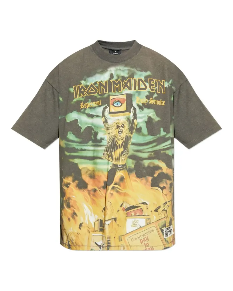 REPRESENT x Iron Maiden Steed T-Shirt mit grafischem Print - Grün Grün
