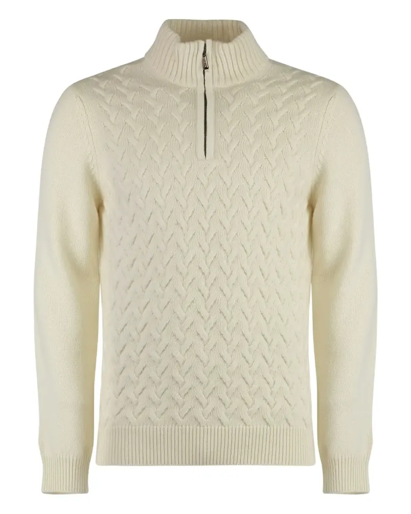 MOORER Pullover mit Zopfmuster - Nude Nude
