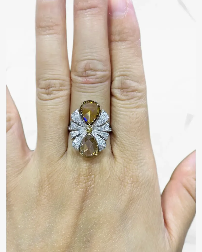 HYT Jewelry Cocktailring mit Diamanten - Silber Silber