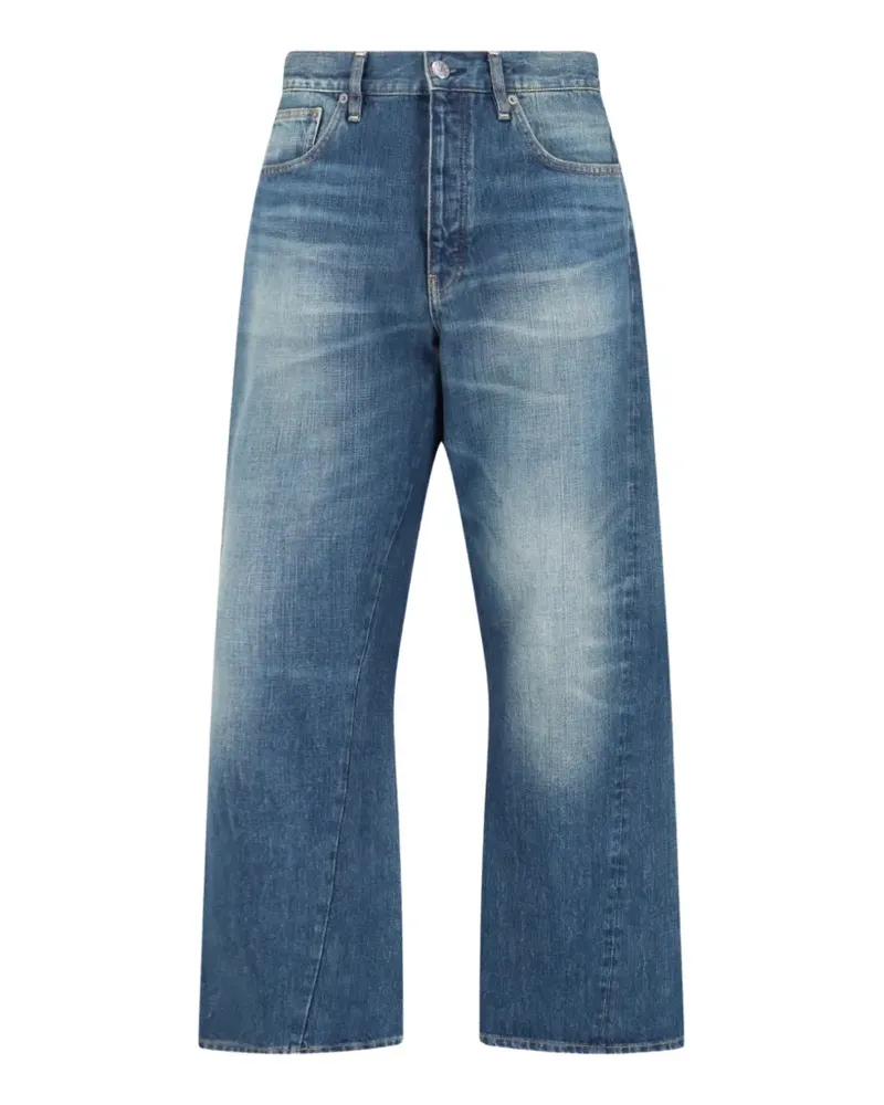 Sunflower Twist Wide-Leg-Jeans mit ausgeblichenem Effekt - Blau Blau