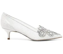 Veneziana Kitten-Heel-Pumps - Weiß