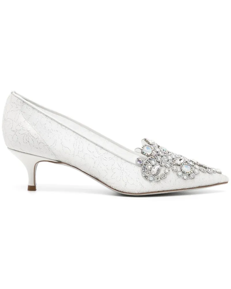 René Caovilla Veneziana Kitten-Heel-Pumps - Weiß Weiß