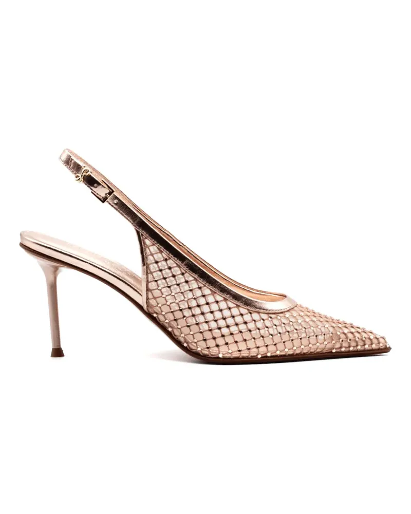 Sergio Levantesi Greta6 net embellished pumps - Gold Gold