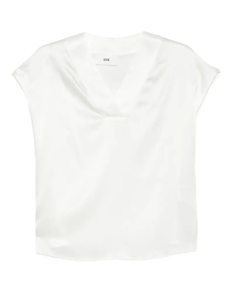 SOLOTRE V-neck blouse - Nude Nude