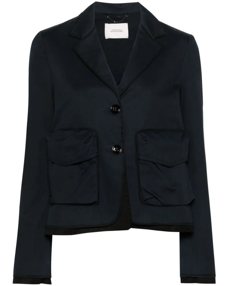 Dorothee Schumacher Cropped-Blazer mit bemalten Kanten - Blau Blau