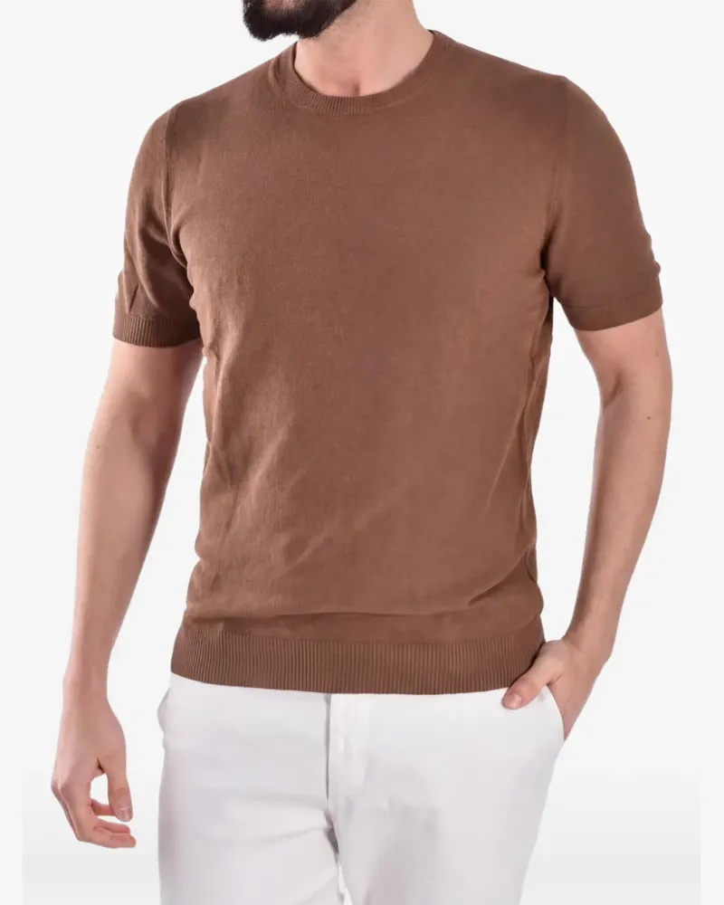 Gran Sasso Fein gestricktes T-Shirt - Braun Braun