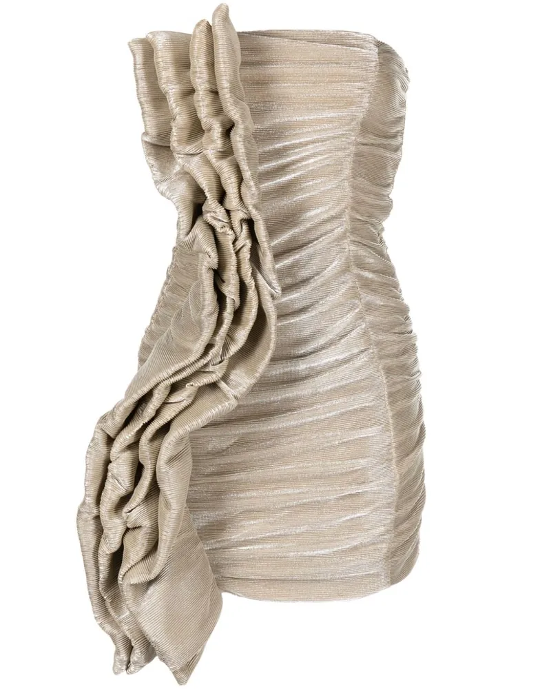 ROTATE Birger Christensen Minikleid mit Raffungen - Gold Gold