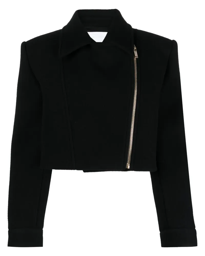 Genny Cropped-Jacke mit Reißverschluss - Schwarz Schwarz