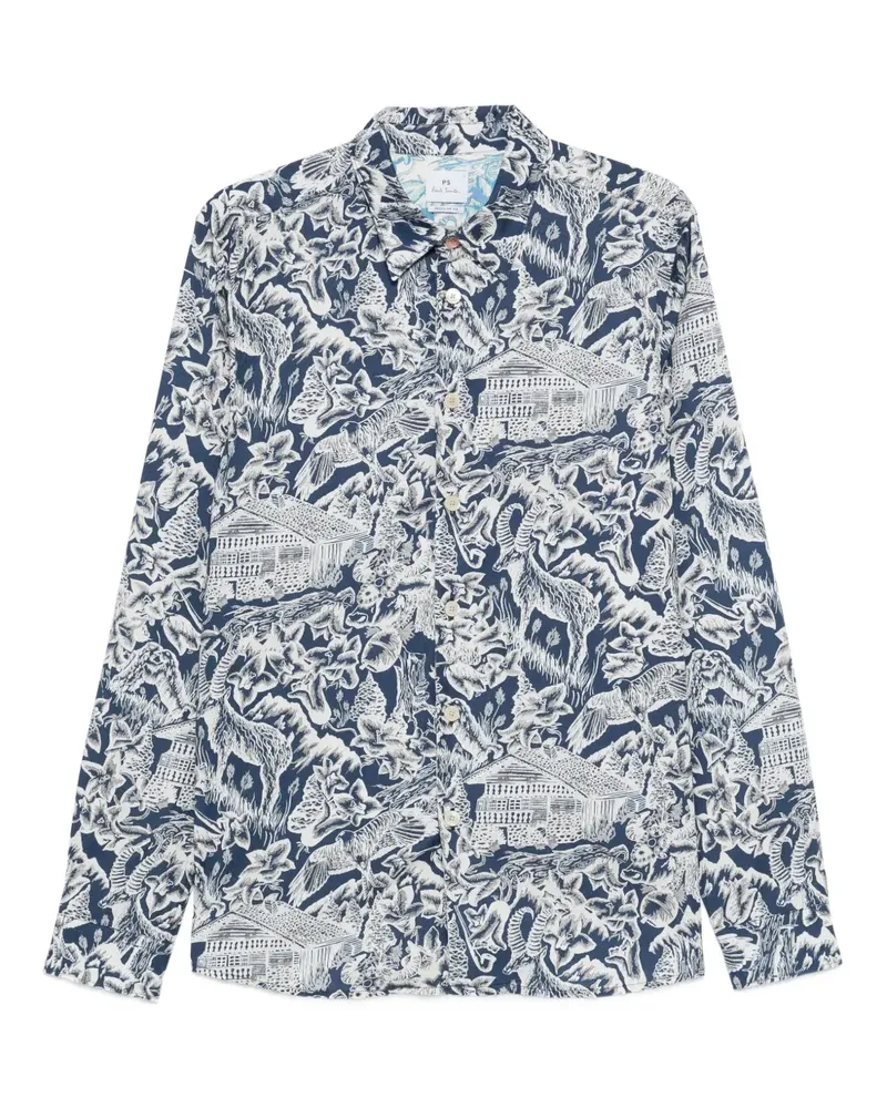 Paul Smith Hemd mit Print - Blau Blau