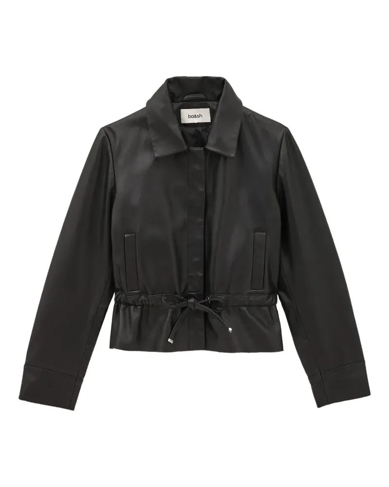 ba&sh Manita drawstring-waist leather jacket - Schwarz Schwarz