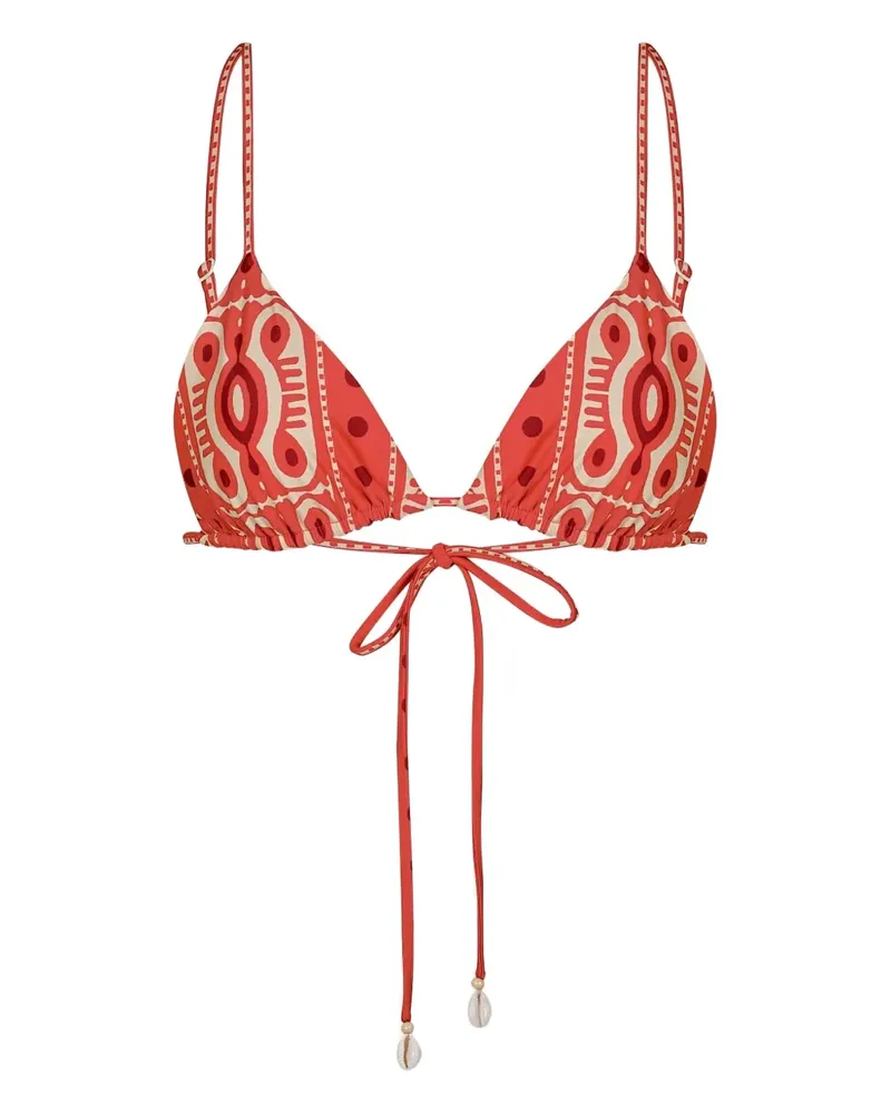 Johanna Ortiz Konibo printed biquini top - Rot Rot