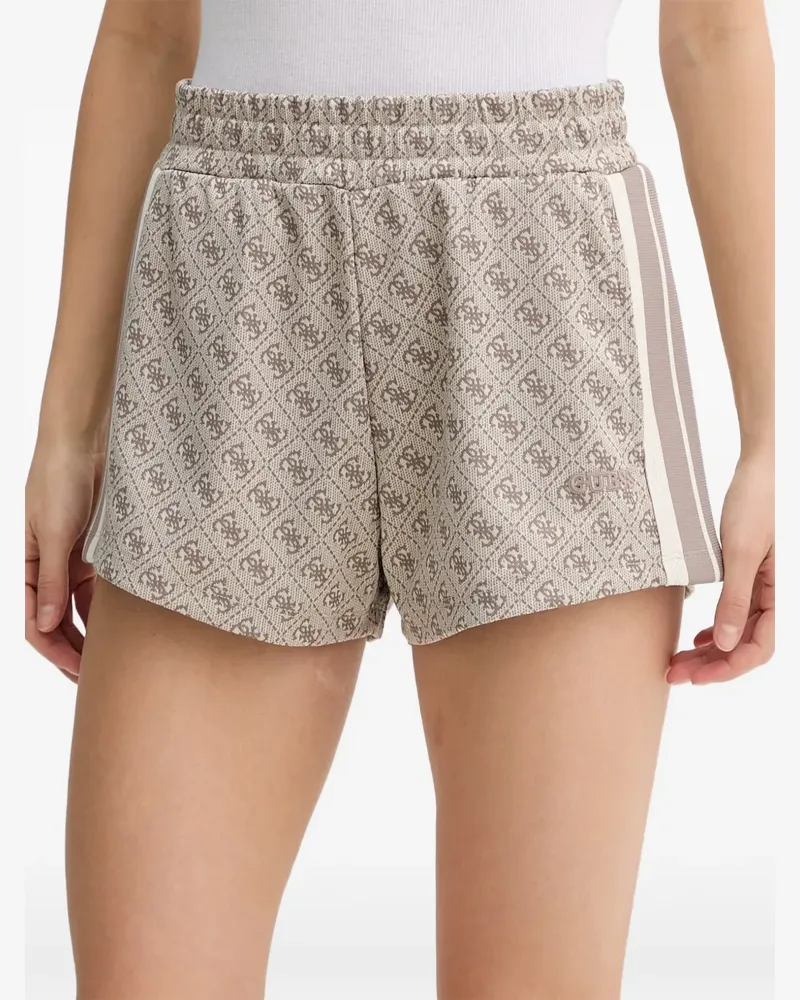 Guess monogram-pattern mini shorts - Nude Nude