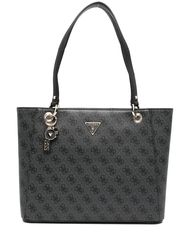 Guess Noelle Handtasche mit Monogrammmuster - Schwarz Schwarz