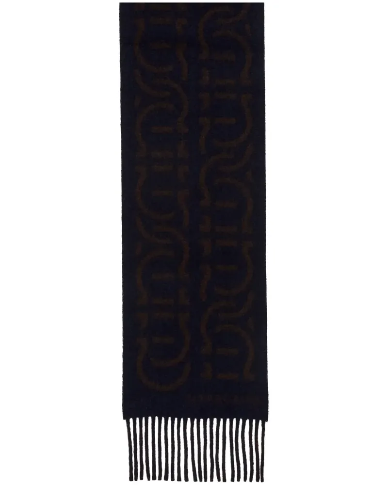 Ferragamo Schal mit Gancini-Print - Braun Braun