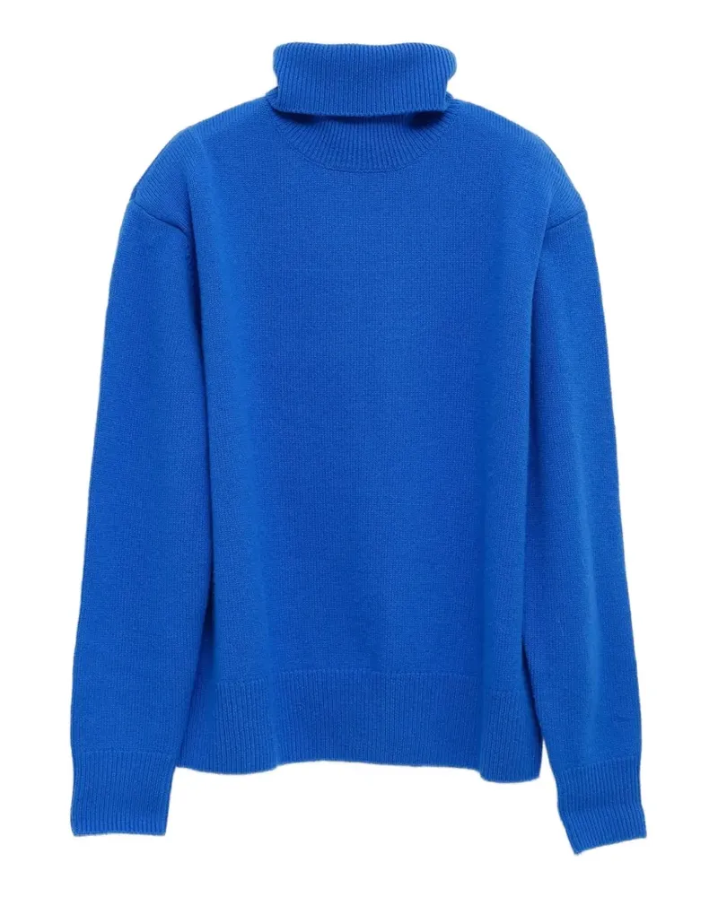 FRANKIE Shop Gestrickter Gala Rollkragenpullover - Blau Blau