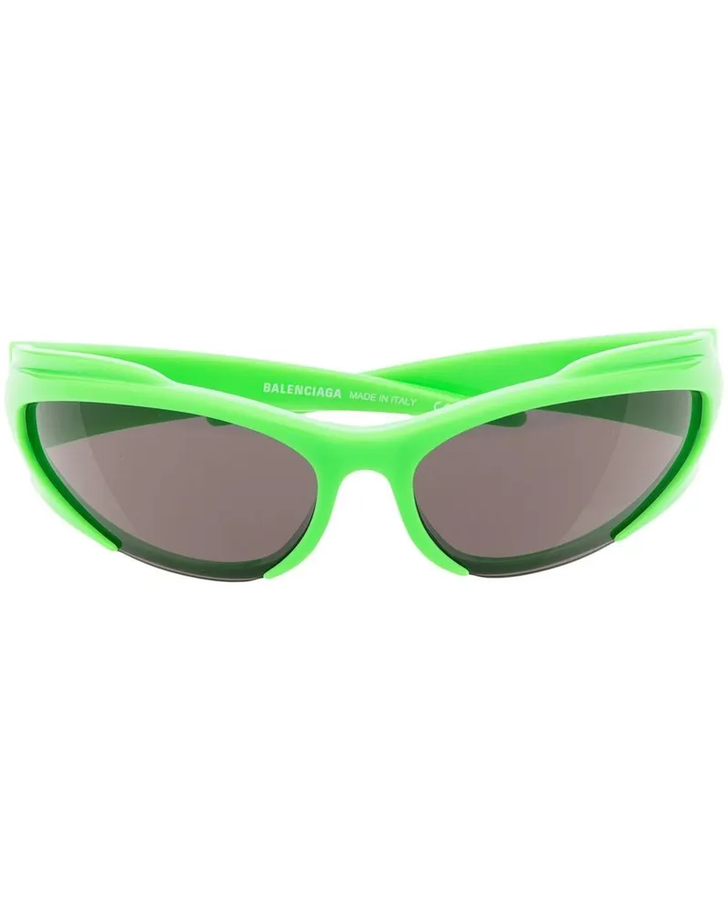 Balenciaga Sonnenbrille mit ovalem Gestell - Grün Grün