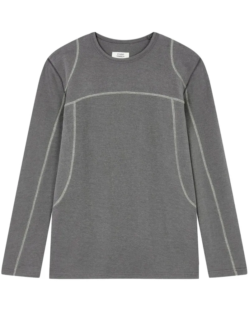 STUDIO TOMBOY Sweatshirt mit Ziernaht - Grau Grau