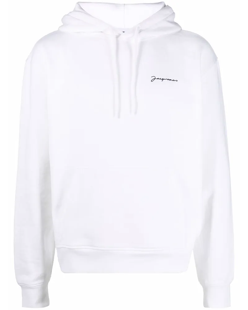 Jacquemus Le Sweatshirt Brodé Hoodie Weiß