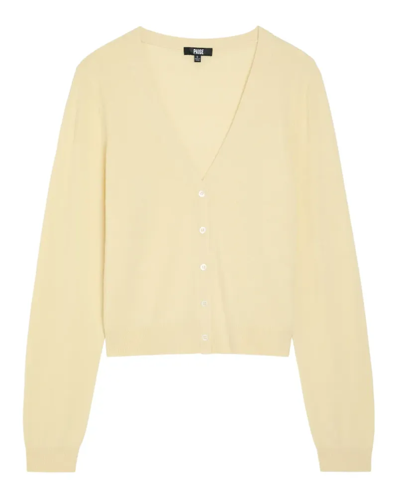 Paige Brioche fine-knit V-neck cardigan - Gelb Gelb