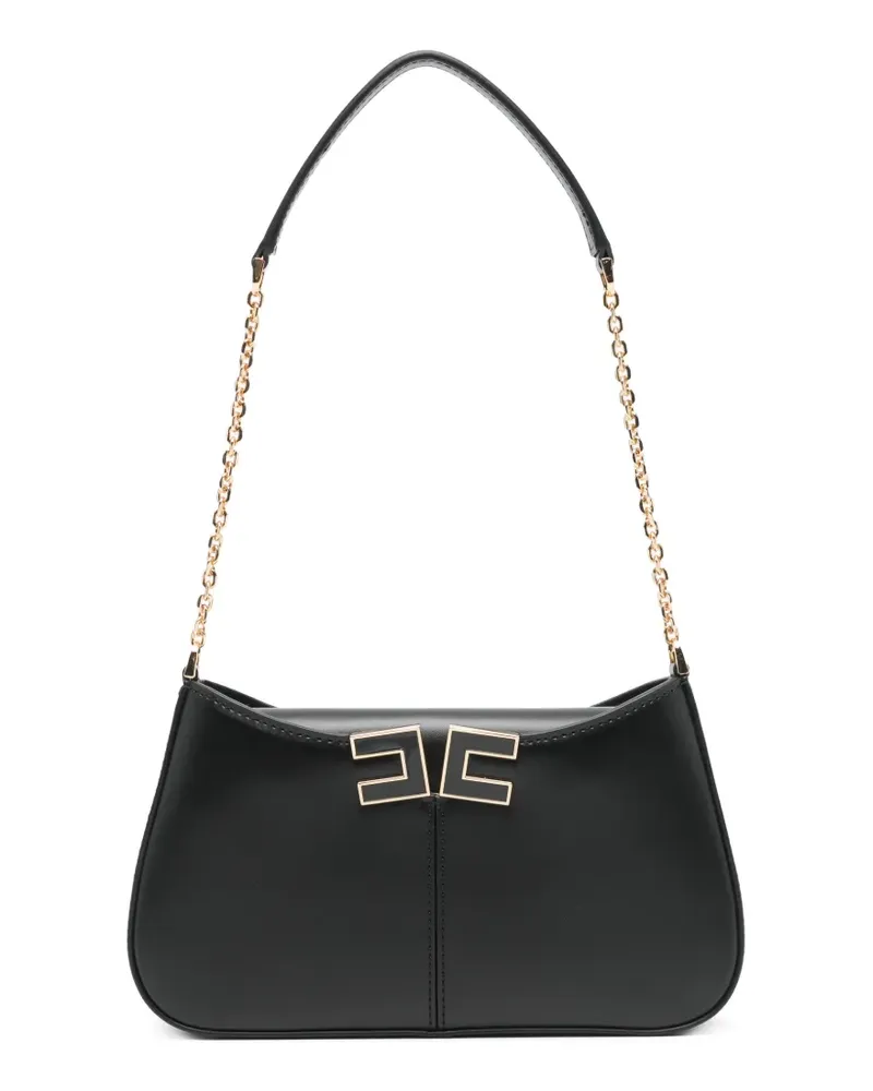 Elisabetta Franchi Mini Schultertasche mit Kettenriemen - Schwarz Schwarz