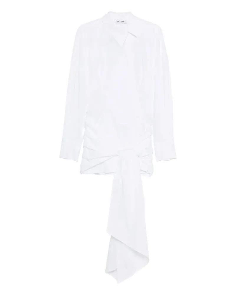 ATTICO long-sleeve knot mini dress - Weiß Weiß