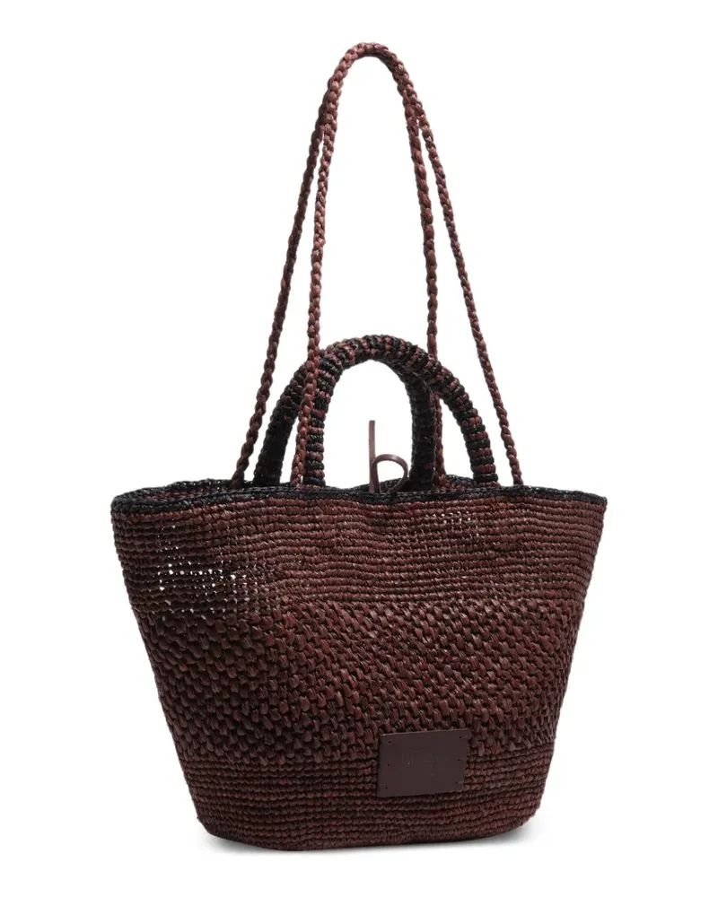 BIMBA Y LOLA large woven logo-patch shoulder bag - Braun Braun