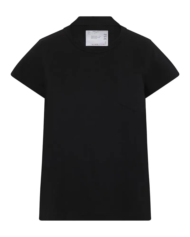 Sacai pleated-back pocket T-shirt - Schwarz Schwarz