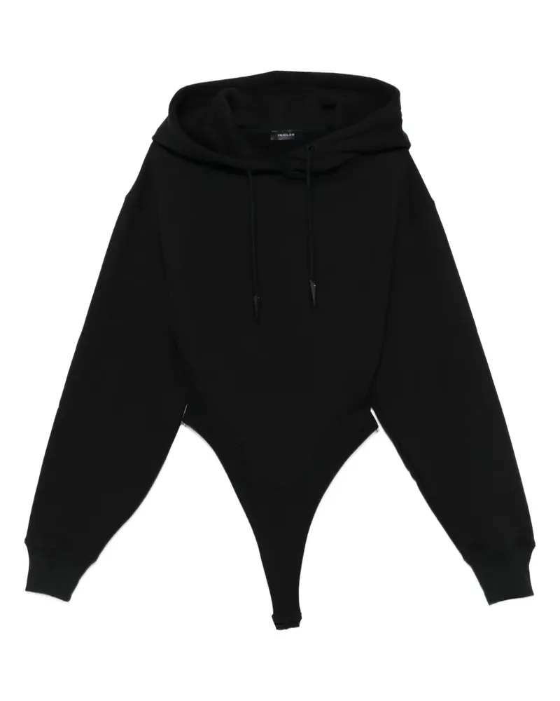 Thierry Mugler Body mit Kapuze - Schwarz Schwarz