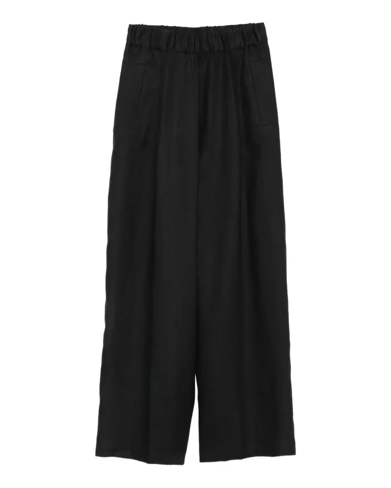 Semicouture elasticated-waist wide-leg trousers - Schwarz Schwarz