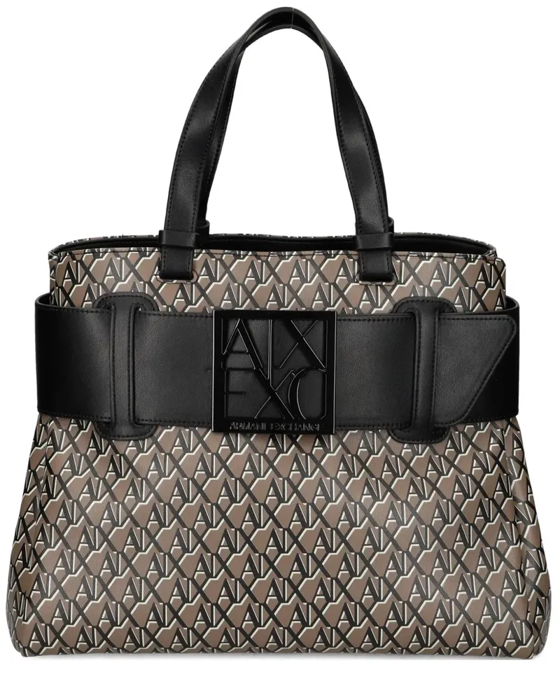 Armani Exchange Handtasche mit Logo-Schnalle - Braun Braun