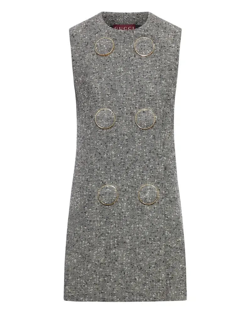 Gucci buttoned wool mini dress - Grau Grau