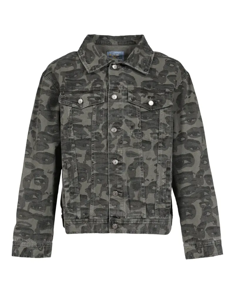 KidSuper Jeansjacke mit Camouflage-Print - Grau Grau