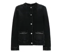 Jeansjacke mit Kettendetail - Schwarz