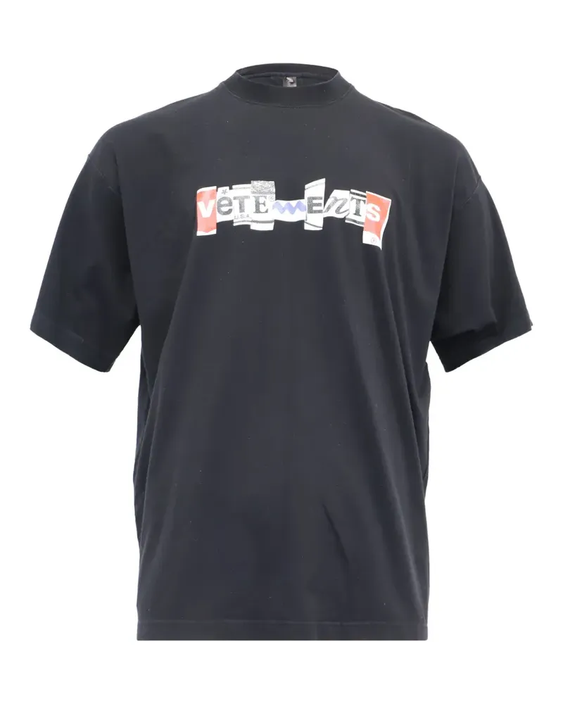VETEMENTS logo-print T-shirt - Schwarz Schwarz
