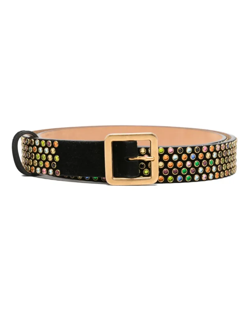 Roberto Cavalli strass leather belt - Schwarz Schwarz