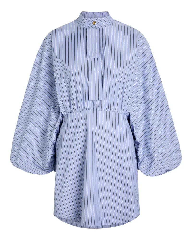 Zimmermann striped balloon-sleeve mini dress - Blau Blau