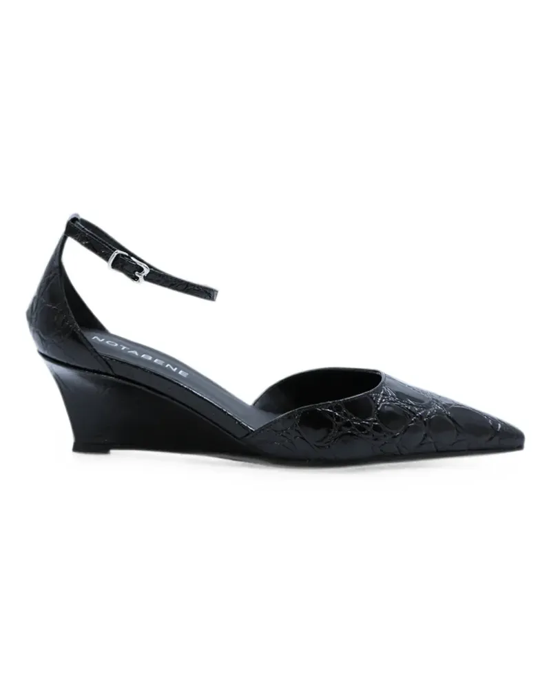 NOTABENE crocodile-effect wedge sandals - Schwarz Schwarz