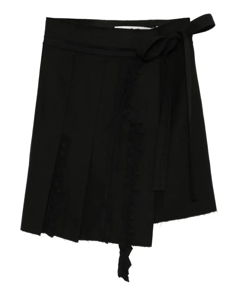 OPEN YY pleated wrapped mini skirt - Schwarz Schwarz