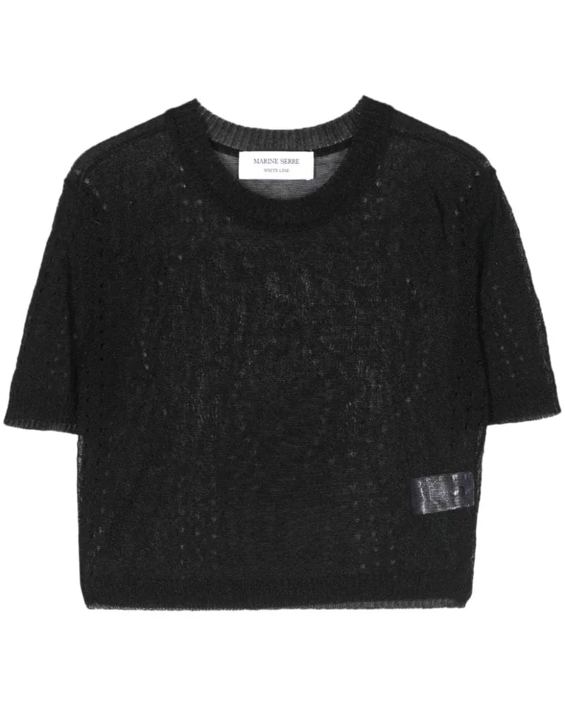 Marine Serre Gestricktes Top - Schwarz Schwarz