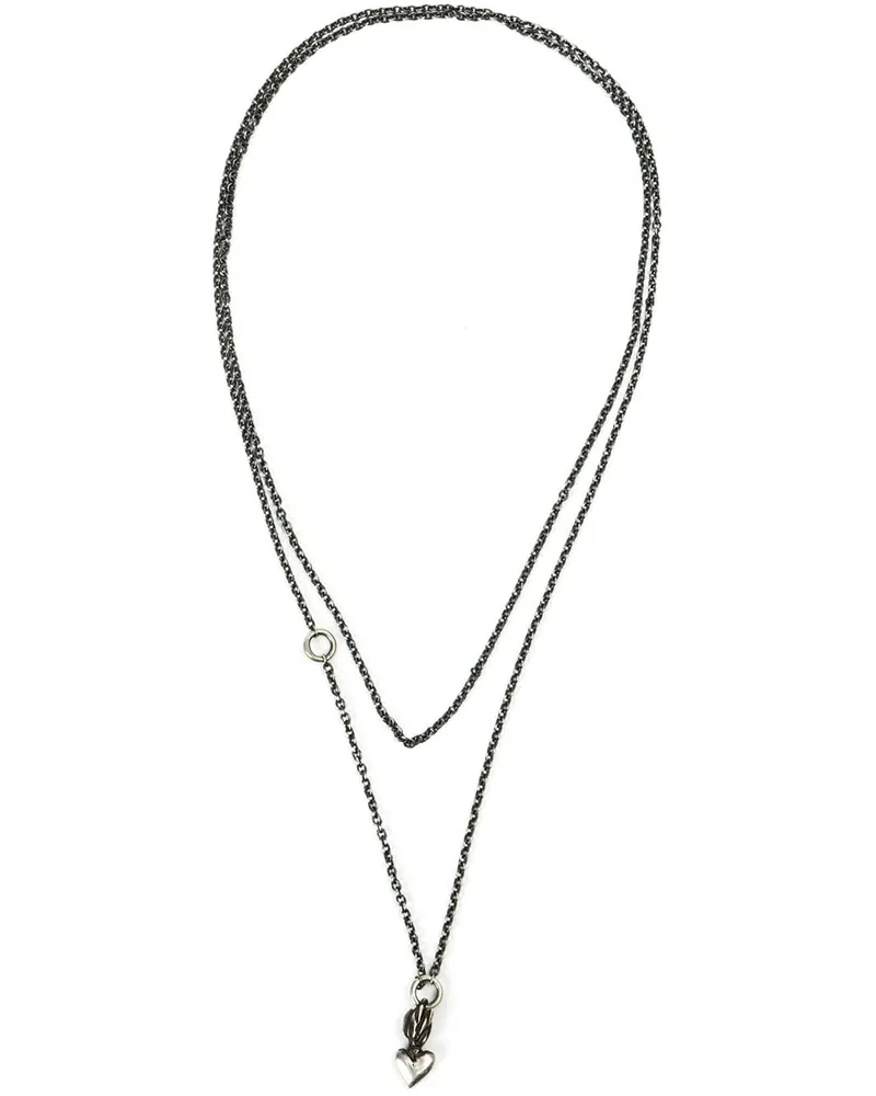 WERKSTATT:MÜNCHEN Halskette mit Herz-Anhänger aus Silber - Metallic Metallic