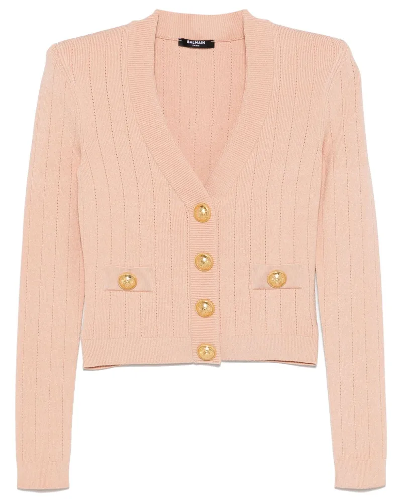 Balmain Klassischer Cropped-Cardigan - Nude Nude